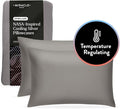 Miracle Made Extra Luxe Soft Cooling Pillowcase, 2-Piece Silver-Infused Cotton Fabric – Lightweight, Thermoregulating, Breathable Cover for Sensitive Skin, Standard Size, Stone