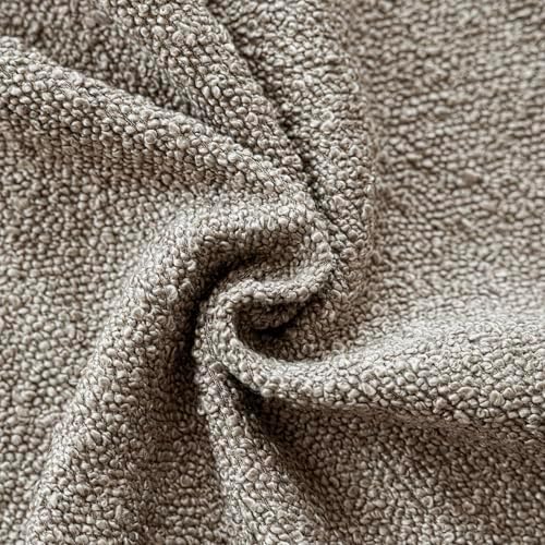 Foindtower Decorative Textured Boucle Throw Pillow Covers 24x24 Light Taupe - Image 3