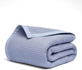 Salt Earth GOTS Certified 100% Organic Cotton Throw Blanket, 60" X 80" Waffle Blankets & Throws for Bed, Throw Blanket for Couch,Modern and Cozy Blanket, All Seasons, Comfy Soft Blanket(Powder Blue)