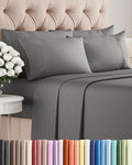 Queen 6 Piece Sheet Set - Cooling, Comfy & Breathable - Hotel Luxury Bedding, Includes Fitted Sheet for Women, Men, Kids & Teens - 1 Flat, 1 Fitted Sheet, 4 Pillowcases with Deep Pockets - Dark Grey