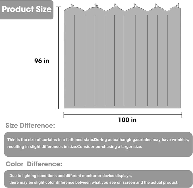 Room Divider Blackout Curtain Track Curtains Wall Dividers Panels Screen for Living Rooms Bedroom Office Privacy Partition Separation, W100 × L96 Inch,1 Panel, Beige