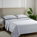 Carressa Linen 100% Egyptian Cotton Queen Sheet Set - 600 Thread Count Egyptian Cotton Queen Sheets Set (4 PC, Silver Gray), Ultra Soft, Cooling, 16" Deep Pocket Sateen Weave Luxury Hotel Bed Sheet
