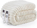 Hansleep Heated Blanket King Size Electric Throw Dual Control, Heating Blanket with 9 Heating Levels and 10-Hour Timer Auto Shut Off, Washable Soft Warm Winter Blanket, 90 x 100 Inches, Beige