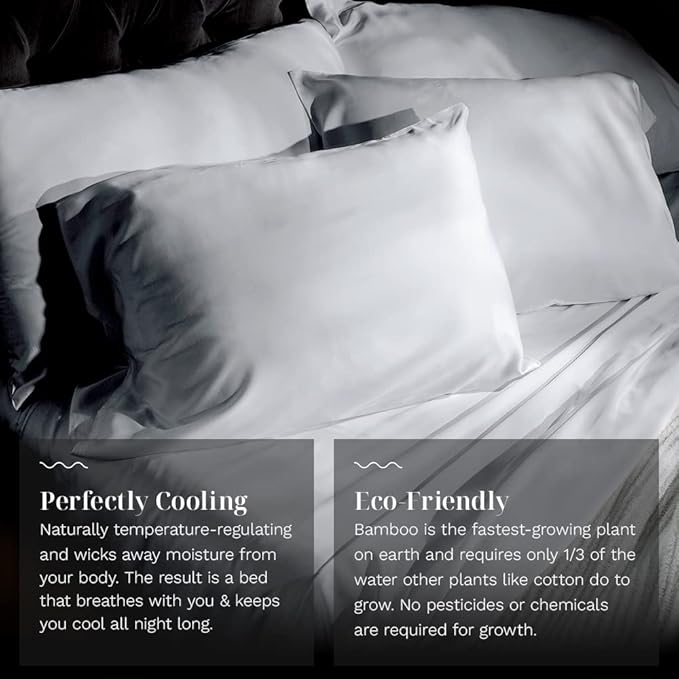 LUXOME Luxury Sheet Set | 100% Rayon (Viscose) from Bamboo | Twin XL - White | Deep Pockets | 3-Piece Set (Fitted, Flat, Pillowcase)
