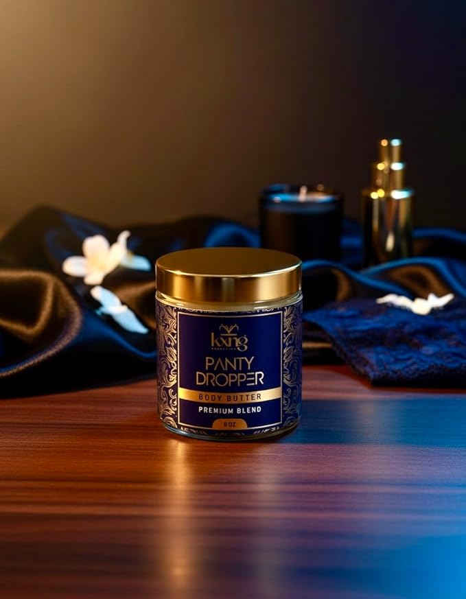 KXNG Cosmetics, Body Butter, Organic Skin Care for Men and Women, Body Moisturizer Lotions and Creams, Raw Shea Butter, Cocoa Butter, Mango, Coconut Oil, Hand, Foot, All Skin Types (Panty Dropper XL)