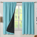BGment 100% Blackout Curtains for Bedroom 63 Inch Length, Full Room Darkening Curtains for Living Room Rod Pocket with Thermal Insulated Liner, Each Window Curtains 2 Panels, 42 x 63 Inch, Aqua
