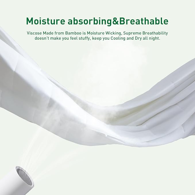 100% Viscose Made from Bamboo Comforter, Soft Lightweight Full Size Summer Cooling Comforter Down Alternative Duvet Insert ，8 Corner Tabs, Breathable Comforter for Hot Sleepers（White-Summer，86x82）