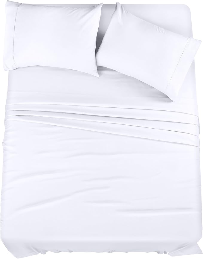 Utopia Bedding California King Sheet Set – 4 Piece Bed Sheets for Cal King Size Bed, Soft and Breathable Microfiber, Includes 1 Fitted Sheet, 1 Flat Sheet and 2 Pillowcases (White)
