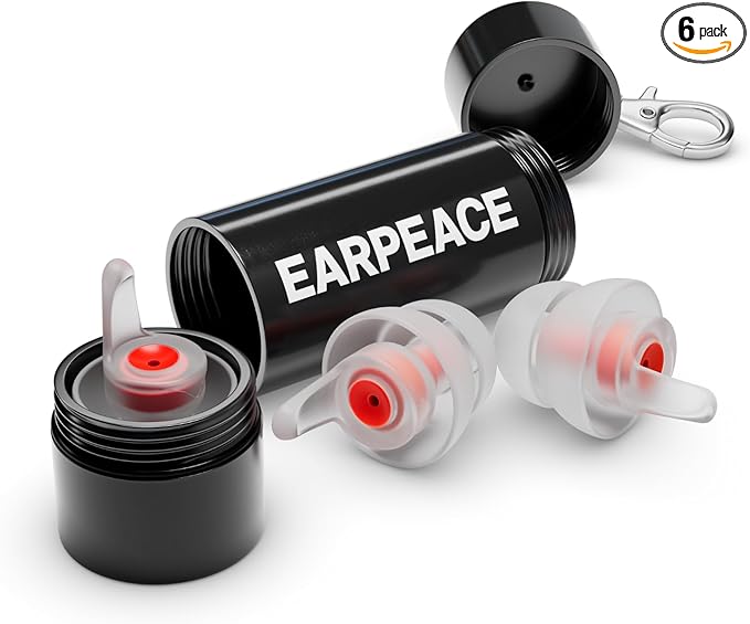 EarPeace Music - Concert Ear Plugs - Earplugs for Noise Reduction up to 26dB - High Fidelity Ear Plugs for Concerts, Musicians and Live Events - Reusable Earplugs - Includes 3 Filter Sets and Case