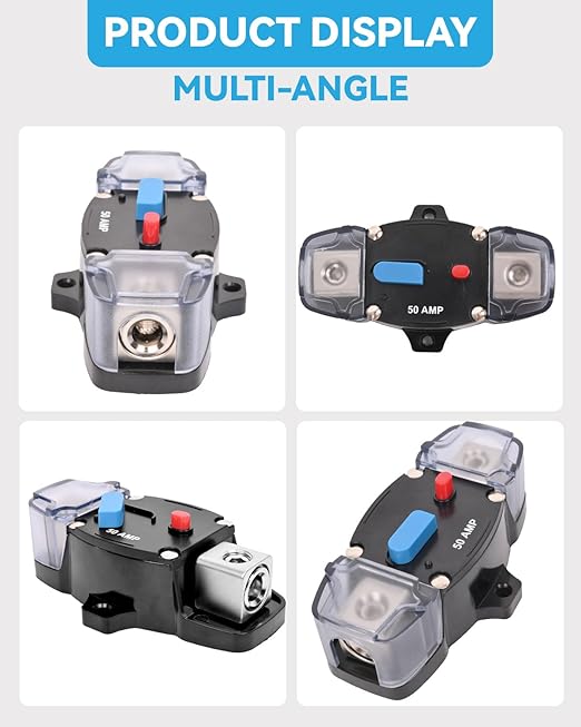 60A Resettable Circuit Breaker - 60 Amp Self Recovery with Manual Reset Button for Car Audio & Amps Protection