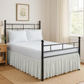 Ruffled Bed Skirt Split Corners with Platform, Tailored Fit Hotel Quality Wrinkle Free Ultra-Soft Microfiber Dust Ruffle, Upto 28 Inch Drop, Twin, Ivory