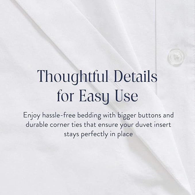 Brooklinen Luxury Sateen Duvet Cover Set - King/California King Size in White - Includes 1 Duvet Cover and 2 Pillowcases - 100% Cotton, 480 Thread Count