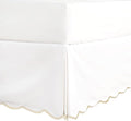 HIG Off White Chic King Bed Skirt - Easy Fit Scallop Edge Pleated Bedskirts, 14 Inch Drop Anti-Slip Dust Ruffle, Thick Fabric for Enhanced Privacy, Pre-Washed for Long-Lasting Use(N60022)