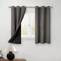 BGment Short 100% Blackout Curtains for Bedroom, Thermal Insulated Energy Efficiency Noise Reducing Grommet Curtains 54 Inch Length with Liner for Small Window 2 Panels Each 42 Inch Wide, Grey