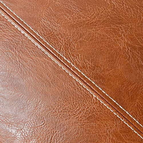 Fancy Homi Brown Boho Lumbar Faux Leather Decorative Throw Pillow Covers 16x24 - Image 5