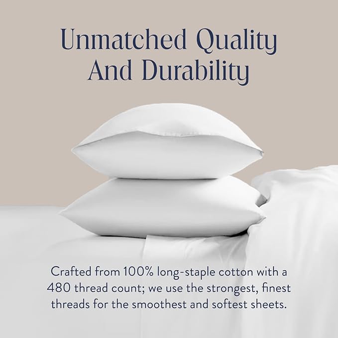 Brooklinen Luxury Sateen Duvet Cover Set - 100% Cotton, Full/Queen Size in White - Includes 1 Duvet Cover and 2 Standard Pillowcases - Best Full/Queen Duvet Covers