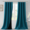 H.VERSAILTEX 100% Blackout Curtains for Bedroom Thermal Insulated Blackout Curtains for Living Room 96 Inches Long Rod Pocket Curtains with Black Liner 2 Panels Set, Dark Teal