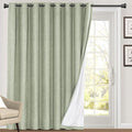 PrinceDeco Linen Blackout Curtains 108 Inches Long 100% Blackout Curtains for Sliding Glass Doors Extra Wide Patio Door Curtains for Sliding Glass Door,W100 X L108 Inch,Sage