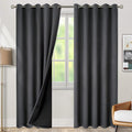 BGment Thermal Insulated 100% Blackout Curtains for Bedroom with Black Liner, Double Layer Full Room Darkening Noise Reducing Grommet Curtain (60 x 84 Inch, Dark Grey, 2 Panels)