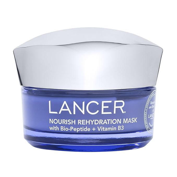 Lancer Skincare Nourish Rehydration Moisturizing Face Mask with Bio-Peptide and Vitamin B3, 1.7 Ounces
