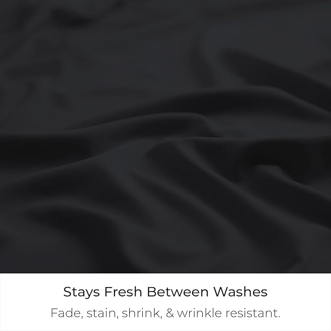Mellanni Bed Skirt King Size - Bed Skirting - 15-Inch Tailored Drop Pleated Dust Ruffle - Hotel Luxury Bedding - Wrinkle, Fade, Stain Resistant - 1 Bedskirt (King, Black)