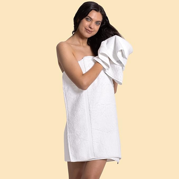 Chakir Turkish Linens 100% Cotton Premium Turkish Towels for Bathroom | 30'' x 60'' Large Bath Towels (4 Piece, White)