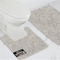 GORILLA GRIP Bathroom Rug Sets, Soft Chenille 2 Piece Area Rugs Set, Toilet Base Mat and 30x20 Carpet, Absorbent Microfiber Washable Mats Dry Quickly, Home Décor and Bath Room Accessories, Light Gray