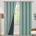 BGment Thermal Insulated 100% Blackout Curtains for Bedroom with Black Liner, Double Layer Full Room Darkening Noise Reducing Grommet Curtain (52 x 84 Inch, Frosty Green, 2 Panels)