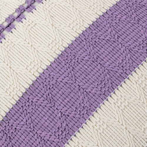 Fancy Homi Set of 2 Boho Lavender Decorative Throw Pillow Cover 20x20 Inch - Image 4