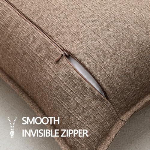 MIULEE Thick Textured Decorative Throw Pillow Covers 20x20 Inch Coco Brown - Image 7
