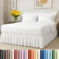 Bedskirt Full Size Ruffle - 12 inch Drop Dust Ruffle Bed Skirt with Platform - Ultra-Soft, Easy Fit, Premium Hotel Quality - Wrinkle, Fade & Shrink Resistant - for Women, Men, Kids and Teens - White