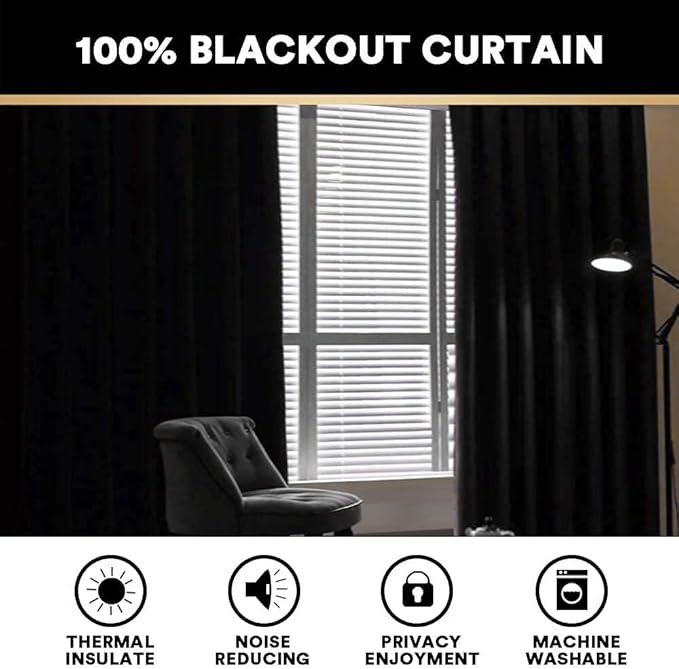 PrinceDeco 100% Blackout Curtains 84 inches Long for Bedroom Dining Room Soundproof Window Treatment Drapes with White Liner Noise Reducing Linen 84 Inch Blackout Curtains，Light Grey，42 x 84 Inch