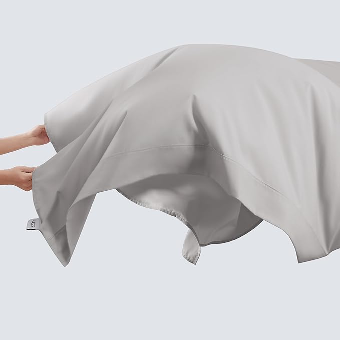 UGG Queen Sheet Set 4-Piece Luxury Cooling Sheets Deep Pockets Premium Bedding with 2 Pillow Shams Hypoallergenic Machine Washable Soft Lightweight Bed Set for Bedroom, Queen, Stone Grey (Hedi)
