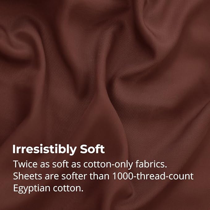 Cariloha Aloha Soft 4-Piece Sheet Set | Maroon Sunset | Queen | Made from 100% Viscose derived from Bamboo | Introductory Sheet Line