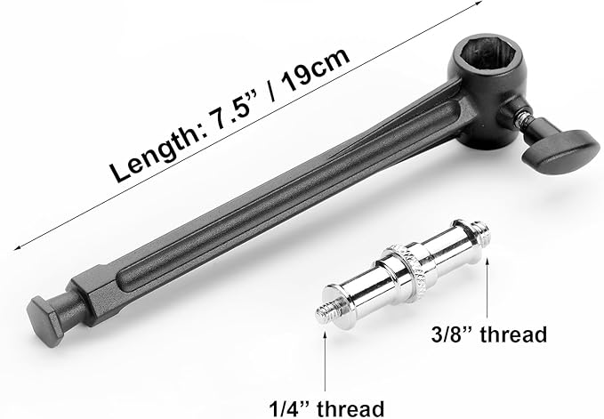 PHOCUS 6" Super Clamp Extension Arm with Universal Adapter Spigot for Mounting Photo Studio Light, Strobe, LED Light or Camera