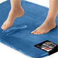 GORILLA GRIP Memory Foam Bath Rugs, Soft Absorbent Velvet Bathroom Mats, Durable Dots on Underside, Machine Washable Bathmat, Carpet Rug Room Decor for Shower Floor, 24x17 Mat, Caribbean Blue