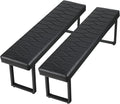STHOUYN 58” Padded Dining Table Bench Pair of 2 for 6-8 Person, Faux Leather Indoor Cushioned Extra Long Bench for Dining Room Table, Bedside Shoe Entryway Benches (Black, 58")