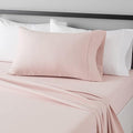 Amazon Basics Lightweight Super Soft Easy Care Wrinkle Free Microfiber 3 Piece Bed Sheet Set with 14-Inch Deep Pockets, Twin, Blush Pink, Solid, Kids, Men & Women Bedding