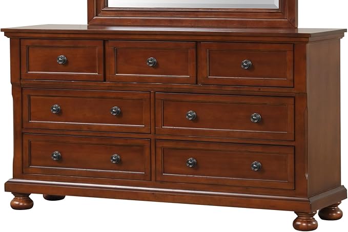 Compact Cherry Dresser, Small Space Furniture with 4 Drawers and Durable Finish for Apartment