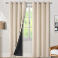 BGment Thermal Insulated 100% Blackout Curtains 84 Inch Length 2 Panels, Total Light Blocking Curtains for Bedroom, Grommet Window Drapes with Thick Black Liner, 52 Inch Wide Each Panel, Champagne