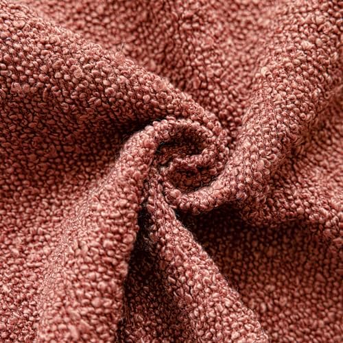 Foindtower Decorative Textured Boucle Throw Pillow Covers 22x22 Orange Red - Image 3