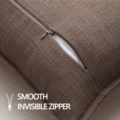 MIULEE Thick Textured Decorative Throw Pillow Covers 20x20 Inch Dark Brown - Image 7