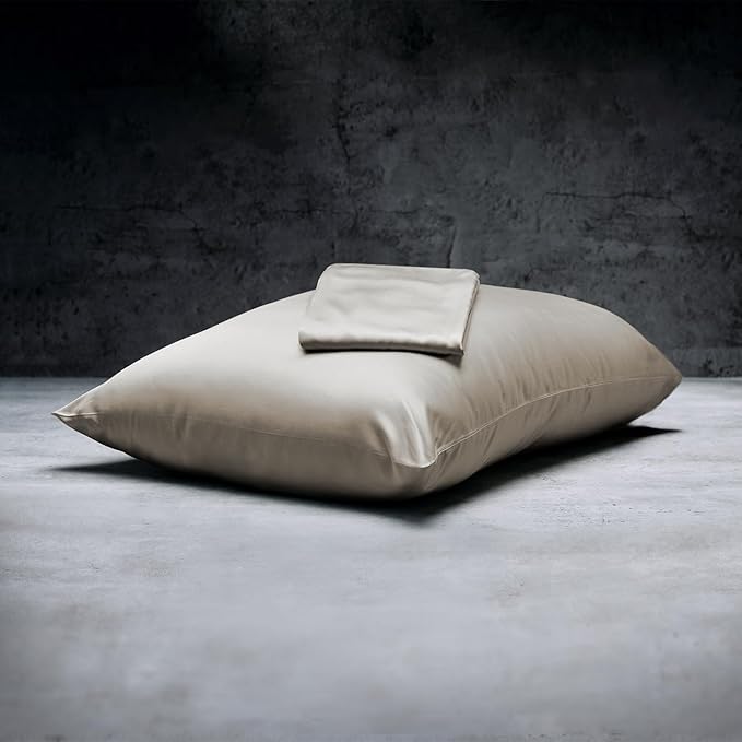 LUXOME 100% Rayon (Viscose) from Bamboo Pillowcase Set (Standard/Queen) | 400 Thread Count | Moisture-Wicking | Envelope Closure | Dune