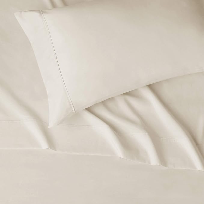 Amazon Basics Lightweight Super Soft Easy Care Comfortable Microfiber 3 Piece Bed Sheet Set with 14-Inch Deep Pockets, Twin XL, Beige, Solid (Pack of 4)