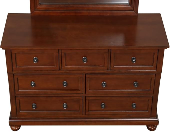Compact Cherry Dresser, Small Space Furniture with 4 Drawers and Durable Finish for Apartment