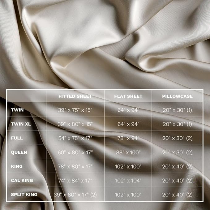LUXOME Luxury Sheet Set | 100% Rayon (Viscose) from Bamboo | California King - Dune | Deep Pockets | 4-Piece Set (Fitted, Flat, 2 Pillowcases)