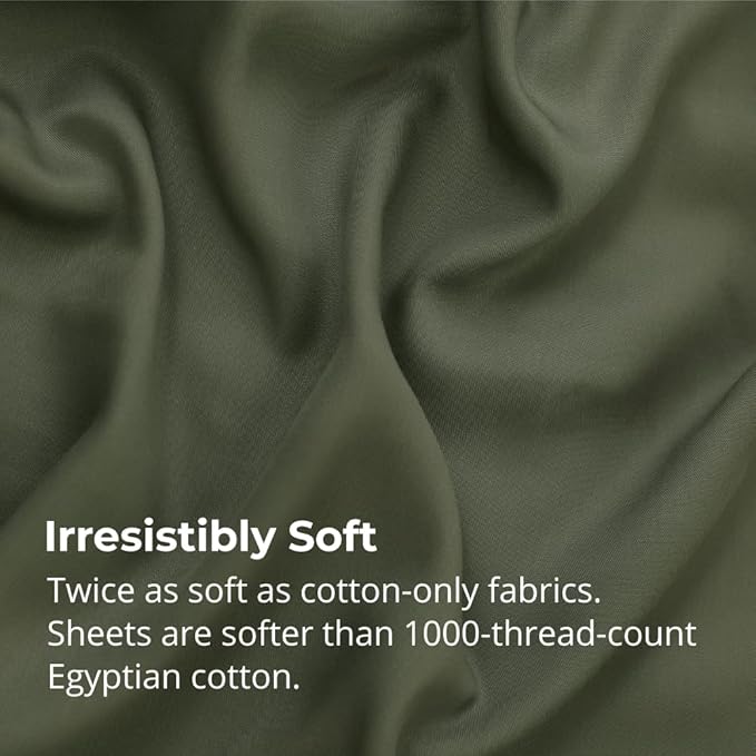 Cariloha Aloha Soft 4-Piece Sheet Set | Coastal Pine | Queen | Made from 100% Viscose derived from Bamboo | Introductory Sheet Line