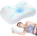 Sleep Pillow Ergonomic Contour Design Cooling Memory Foam Pillows for Neck Support, Side & Back Sleepers White
