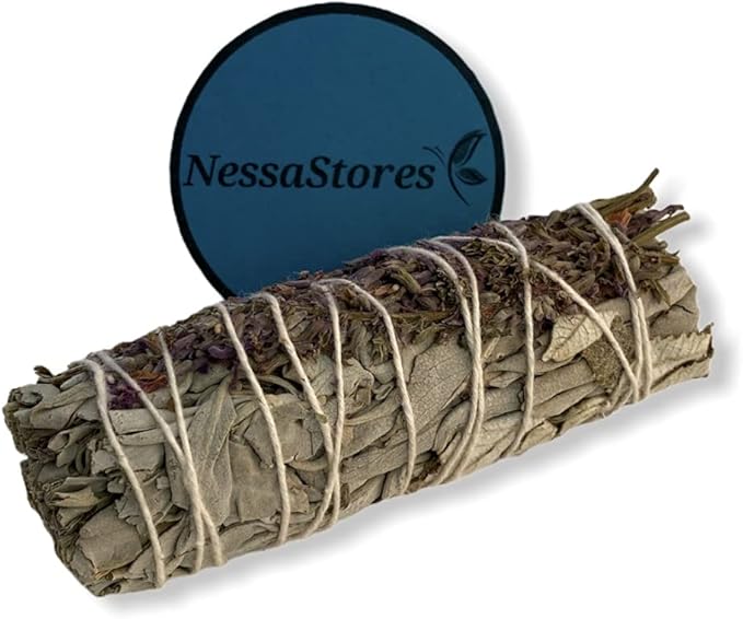 NESSASTORES - White Sage + Yerba Santa + Lavender Smudge Incense 4" Bundle #JC-198 (12 pcs)