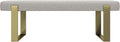 VANT Upholstered Bed Bench - Faux Merino Wool Grey - Burnished Brass - Contemporary Modern, Bedroom Bench Seat, Hallway, or Entryway